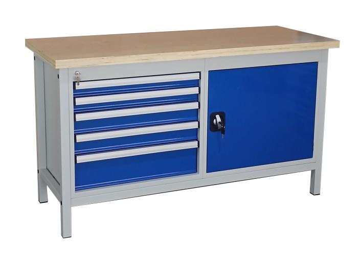 HMS WERKBANK 1500x600x920 (LxDxH) MET LADEKAST + KAST