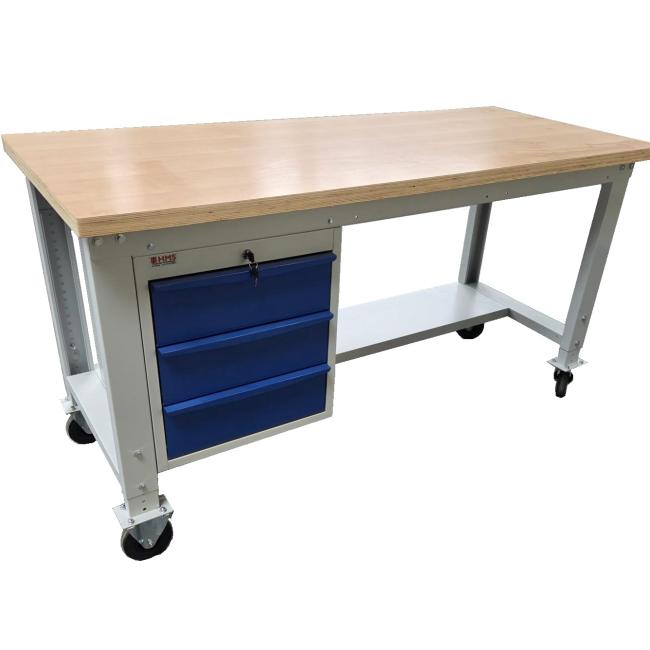 Verrijdbare Werkbank 172,5x75cm zonder ladeblok